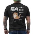 猫のなでかた解説 おもしろ 猫好き アイデア ギフト サプライズ にゃんこ おもしろ メンズTシャツ バックプリント