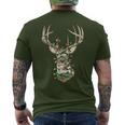 Christmas Camo Holiday Hunting Reindeer Deer Xmas Lights Men's T-shirt Back Print