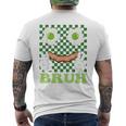 Bruh Green Face Eggs And Bacon Ham 朝食 聖パトリックズ メンズTシャツ バックプリント