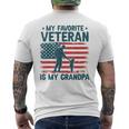 My Favorite Veteran Is My Grandpa Veterans Day Military Papa Men's T-shirt Back Print