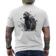 Gorilla Lover アートワーク 鳥 動物 モチーフ ゴリラ メンズTシャツ バックプリント