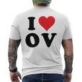 I Heart Ov Initials I Love OV First And Last Name O メンズTシャツ バックプリント