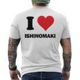 I Heart 石巻ジャパンラブ 日本のお土産品 メンズTシャツ バックプリント