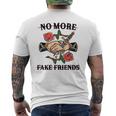 No More Fake Friends 伝統的なタトゥーインク オールドスクール エッジー メンズTシャツ バックプリント