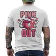 Pink Out Volleyball Breast Cancer Awareness Ribbon Volley Men's T-shirt Back Print