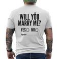 Will You Marry Me Wedding おもしろプロポーズ メンズTシャツ バックプリント
