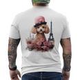 かわいい フランス パリ エッフェル塔 トイプードル パリジャンプードル 長袖tシャツ メンズTシャツ バックプリント