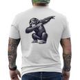 サングラスをかけたダブダンスを踊るチンパンジー猿 メンズTシャツ バックプリント