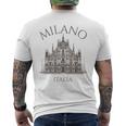 ミラノ イタリア ドゥオーモ 大聖堂 建築 イタリア メンズTシャツ バックプリント