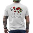 ヴィンテージ 89歳の誕生日 デコレーション ヴィンテージ 1937 89歳 メンズTシャツ バックプリント