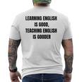 ヴィンテージの退職英語教師、面白い英語教師 メンズTシャツ バックプリント