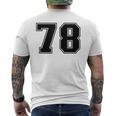 番号 78 ブラック スポーツファン ジャージ ナンバー メンズTシャツ バックプリント