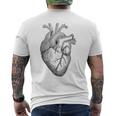 解剖学的に正しい人間の心臓tem Aorta Cardio メンズTシャツ バックプリント
