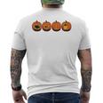 車の警告灯 面白いメカニック ハロウィン パンプキン オレンジ メンズTシャツ バックプリント