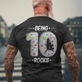 10 Year Old Rock Climbing 10th Birthday Adventures Climber Men's Back Print T-Shirt Gifts for Old Men