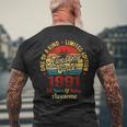 32 誕生日デコレーション メンズ レディース 1991 Bday 32Th Birthday メンズTシャツ バックプリント 高齢者への贈り物