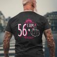 I Am 56 Plus 1 Middle Finger 56Th Women's Birthday Men's T-shirt Back Print Gifts for Old Men