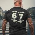 7歳の誕生日 I Was 6 Now Im 7歳 シックスセブン ミーム キッズ メンズTシャツ バックプリント 高齢者への贈り物