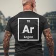 Argon Ar 元素周期表 サイエンスギフト メンズTシャツ バックプリント 高齢者への贈り物
