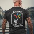 Building Connection Astronaut Autism メンズTシャツ バックプリント 高齢者への贈り物