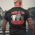 Catuperheros Power Of The Meower Feline Bossestrut Meow メンズTシャツ バックプリント 高齢者への贈り物