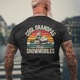 Cool Grandpas Ride Snowmobiles Vintage Snowmobiling Grandpa Men's Back Print T-Shirt Gifts for Old Men