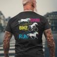 Course Natationélo Licorne Drôle Triathlète Triathlon T-shirt imprimé au dos Cadeaux pour les vieillards