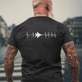 F-15 Eagle Ecg Heartbeat Airplane メンズTシャツ バックプリント 高齢者への贈り物