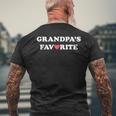 Grandpa's Favorite Grandpa With Red Heart Men's T-shirt Back Print Gifts for Old Men