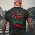 Happy Birthday Lulu かわいいクリスマスルル メンズTシャツ バックプリント 高齢者への贈り物