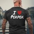 I Heart 愛 Pekpek フィリピンタガログ語 フィリピン フィリピン人 長袖tシャツ メンズTシャツ バックプリント 高齢者への贈り物