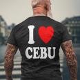 I Heart 愛 セブ 旅行 バケーション ツーリズム フィリピン メンズTシャツ バックプリント 高齢者への贈り物
