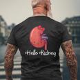 Hello Kidney おもしろ お医者さんへの感謝を示す メンズTシャツ バックプリント 高齢者への贈り物