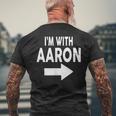 I'm With Aaron 名前 Aaron メンズTシャツ バックプリント 高齢者への贈り物