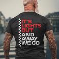 It's Lights Out And Away We Go Race Weekモータースポーツレーシング メンズTシャツ バックプリント 高齢者への贈り物
