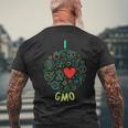 I Love Gmo ラウンドラインデザイン メンズTシャツ バックプリント 高齢者への贈り物