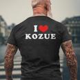 I Love Kozue 私は愛する Kozue メンズTシャツ バックプリント 高齢者への贈り物