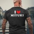 I Love Miyuki 私は愛する Miyuki メンズTシャツ バックプリント 高齢者への贈り物