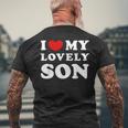 I Love My Lovelyon 愛しい息子を愛しています メンズTシャツ バックプリント 高齢者への贈り物
