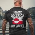 Make America Go Away グリーンランド国旗 アンティーク調 メンズTシャツ バックプリント 高齢者への贈り物