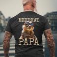 Meerkat Papaミーアキャット パパ パパ 父の日 マングース パパ スリケート ファーザー メンズTシャツ バックプリント 高齢者への贈り物