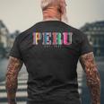 Peru Est 1821 ペルー風 ルーツ プライド ビンテージ ペルー風 メンズTシャツ バックプリント 高齢者への贈り物