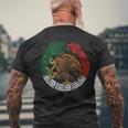 Quetzalcoatl ウロボロス アステカ 羽つき 蛇 メキシコ国旗 メンズTシャツ バックプリント 高齢者への贈り物