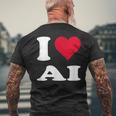 Red Heart I Love Ai メンズTシャツ バックプリント 高齢者への贈り物