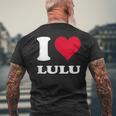 Red Heart I Love Lulu メンズTシャツ バックプリント 高齢者への贈り物