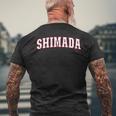 Shimada Japan Nihon 日本 島田himada メンズTシャツ バックプリント 高齢者への贈り物