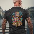 Tiki It Easy Brah トロピカル ティキ パーティー アイランド フィエスタ メンズTシャツ バックプリント 高齢者への贈り物