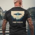 I Want To Believe ヴィンテージ Ufo エイリアン クラフト 夢の出会い メンズTシャツ バックプリント 高齢者への贈り物