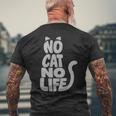 「No Cat No Life」 猫 シルエット メンズTシャツ バックプリント 高齢者への贈り物