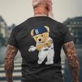 かわいいテディベア野球ヒッター。 メンズTシャツ バックプリント 高齢者への贈り物